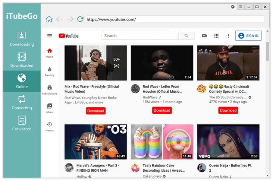 iTubeGo Crack YouTube Downloader Full Español Mega Gratis (2026) Screenshot